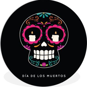 Illustration colorée de dia de los muertos assiette en plastique cercle mural ⌀ 90 cm – impression photo sur cercle mural / cercle vivant (décoration murale) Illustration colorée de dia de los muertos assiette en plastique cercle mural ⌀ 90 cm – impression photo sur cercle mural / cercle vivant (décoration murale)