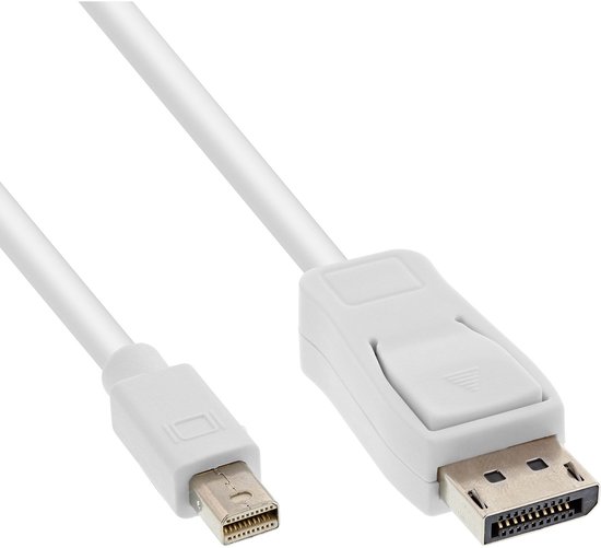 InLine Mini DisplayPort - Câble DisplayPort - version 1.2 (4K 60 Hz) - bidirectionnel / blanc - 3 mètres