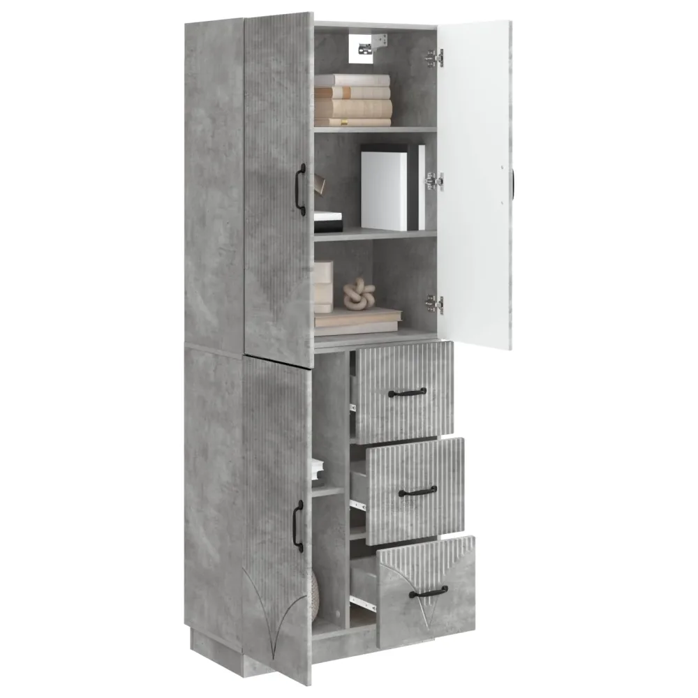 Cabinet Set 2 pcs Concrete Grey Engineered Wood – Image 2