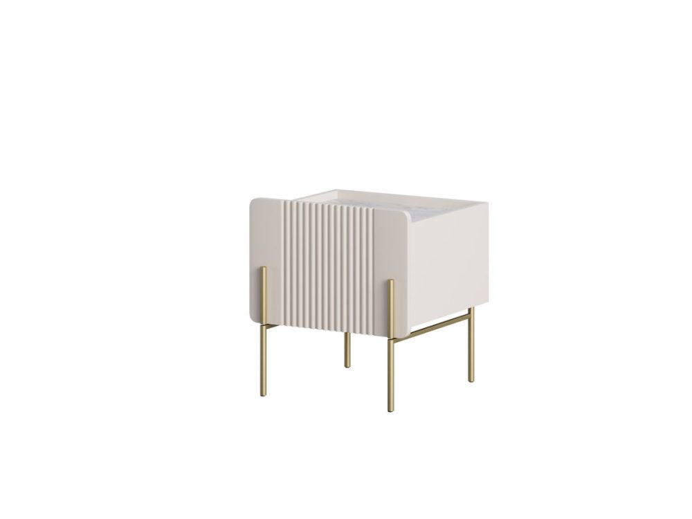 Lot de 2 chevets 1 tiroir MATHILDE pieds or – Image 3