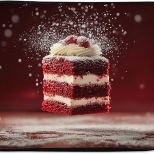 Housse pour ordinateur portable 17 pouces – Rouge – Velours – Gâteau – Nourriture – Dimensions intérieures 41 x 28 cm – Dos noir Housse pour ordinateur portable 17 pouces – Rouge – Velours – Gâteau – Nourriture – Dimensions intérieures 41 x 28 cm – Dos noir