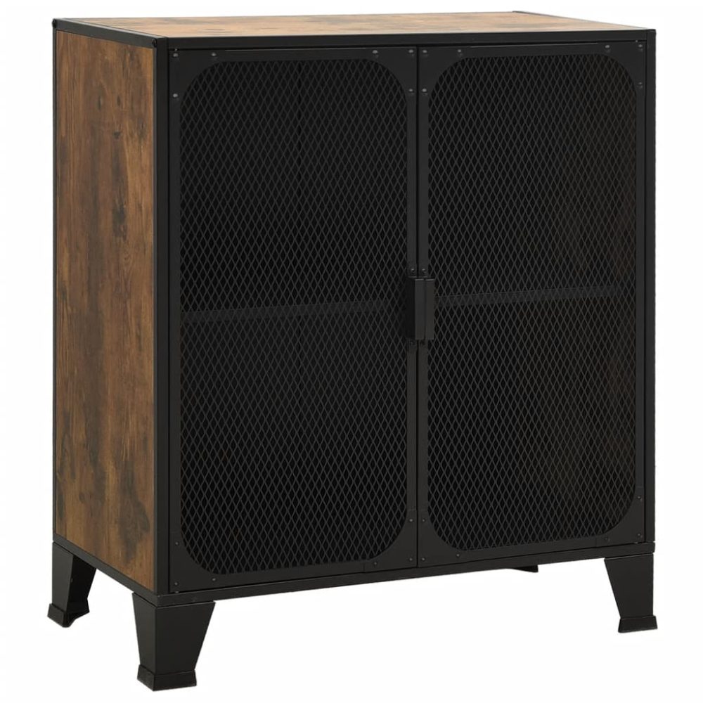 Storage Cabinets 2 pcs Rustic Brown 72x36x82 cm Metal and MDF – Image 3