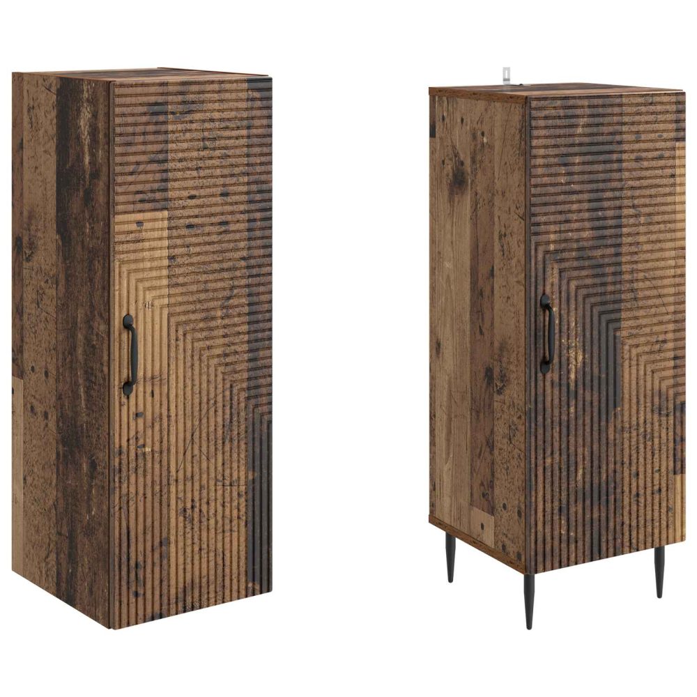 Cabinet Set 2 pcs Old Wood 33 x 34.5 x 89.5 cm Engineered Wood – Image 3