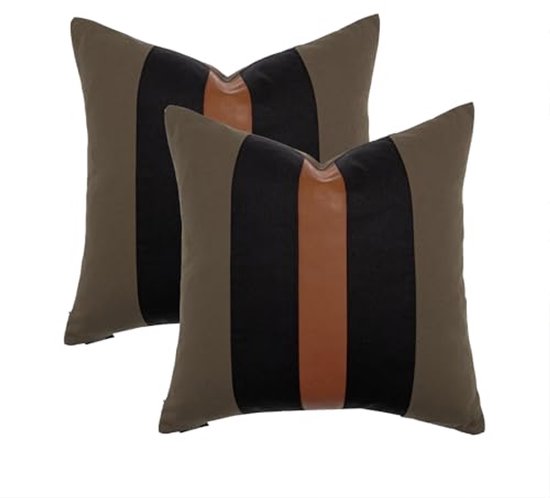 Housses de Coussin Rustiques 18 x 18 cm Katoen Boho - Housses de Coussin Modernes pour Salon et Chambre à Coucher (Set de 2)