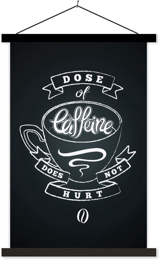 Illustration de Café sur fond noir vintage tableau 40x60 cm