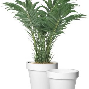 Mega Collections Cache-pot/pot de fleurs – 2x – plastique – blanc – extérieur – D35 x H31 cm Mega Collections Cache-pot/pot de fleurs – 2x – plastique – blanc – extérieur – D35 x H31 cm