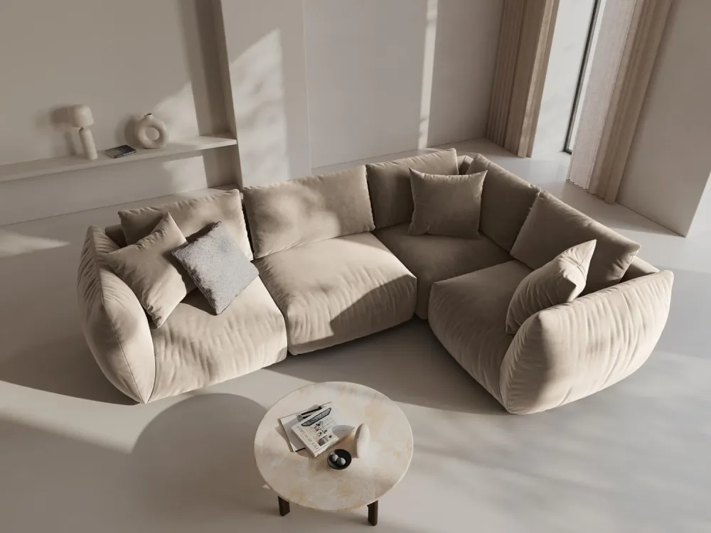 Chris Velour Ecksofa rechts 4 Sitzer – Image 2