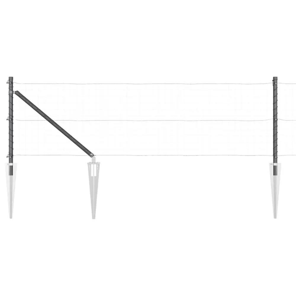 Ground Spike Fence Post 13 pcs Grey Powder-Coated Steel – Image 2