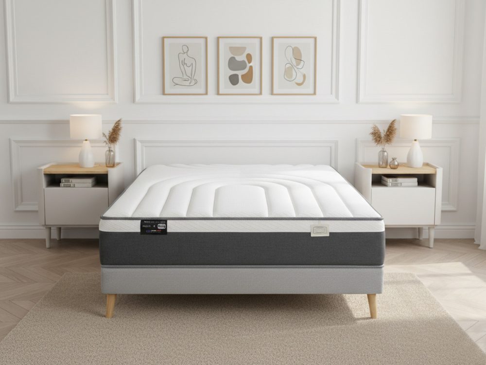 Matelas hybride EYLAU 27 cm ressorts ensaches et mousse a memoire de forme BOBOCHIC x SIMMONS ® – Image 2