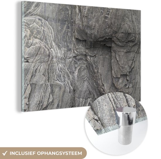MuchoWow® Peinture sur verre 30x20 cm - Peinture acrylique sur verre - Roche - Pierres - Nature - Photo sur verre - Peintures