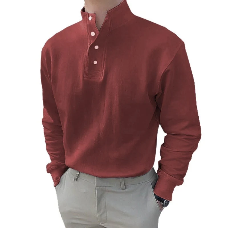 Polo homme col montant et manches longues – Image 2