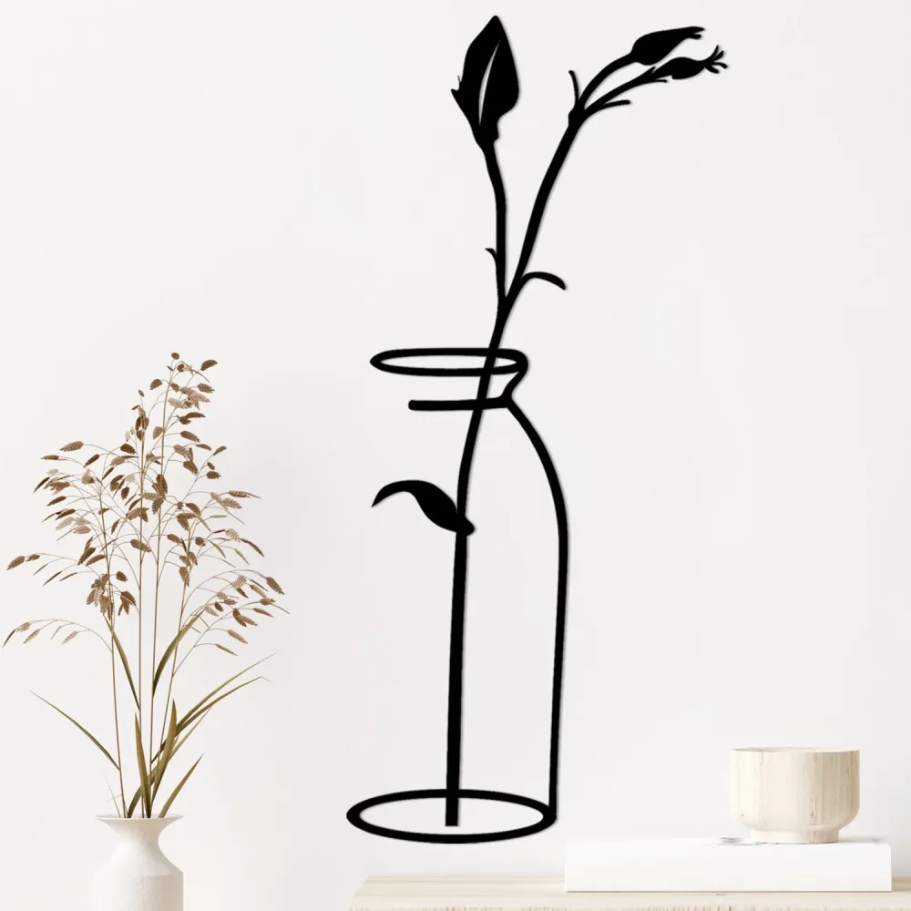 Flower In The Wanddeko - Schwarz – Image 2
