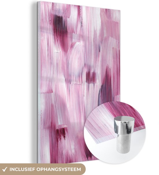 MuchoWow® Peinture sur verre 120x180 cm - Peinture sur verre acrylique - Couleurs - Peinture - Peinture - Rose - Photo sur verre - Peintures