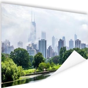 Green park in Chicago Poster 60×40 cm – Tirage photo sur Poster (décoration murale salon / chambre) / Poster Villes Green park in Chicago Poster 60×40 cm – Tirage photo sur Poster (décoration murale salon / chambre) / Poster Villes