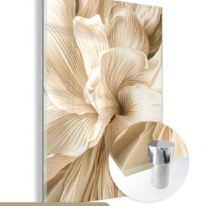 MuchoWow® Peinture sur verre 60×80 cm – Peinture sur verre acrylique – Abstrait – Beige – Fleurs – Nature – Photo sur verre – Décoration murale salon – Décoration murale chambre – Peintures MuchoWow® Peinture sur verre 60×80 cm – Peinture sur verre acrylique – Abstrait – Beige – Fleurs – Nature – Photo sur verre – Décoration murale salon – Décoration murale chambre – Peintures