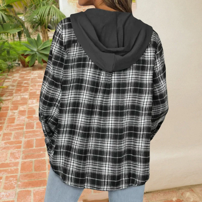 Veste Chemise Décontractée Boutonnée à Capuche – Image 3