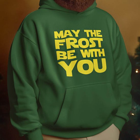 Foute Kerst Hoodie Vert May The Frost Be With You 4XL – Coupe Unisexe – Vêtements de Noël Pour Femmes & Hommes Foute Kerst Hoodie Vert May The Frost Be With You 4XL – Coupe Unisexe – Vêtements de Noël Pour Femmes & Hommes