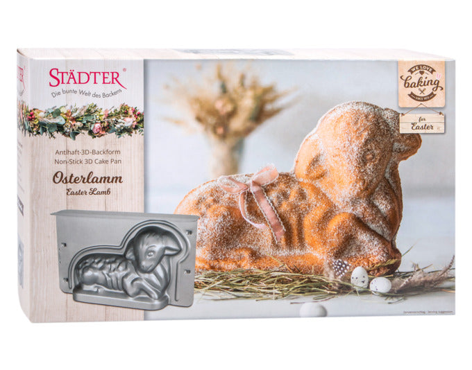 STÄDTER Backform 3D Osterlamm 36x22x9.5 cm silber We love Baking – Image 2