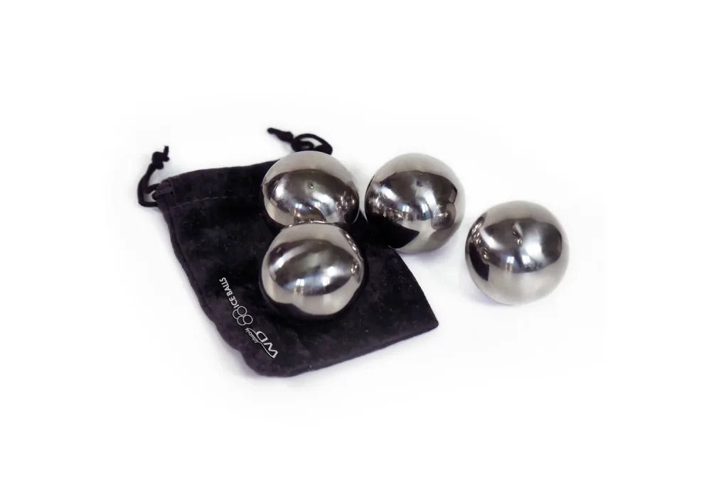 4er Set Eiswürfel, Kugel Edelstahl, Ø 4cm