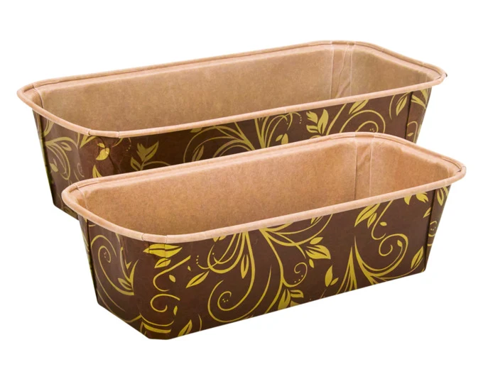 STÄDTER Papier-Backform Kastenform Mini 17.5x7x5 cm braun 6er