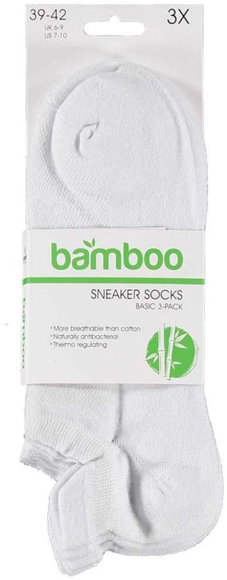 Lot de 6 chaussettes de sport en bambou avec languette Apollo 121473001-001 - Blanc - Taille 35-38
