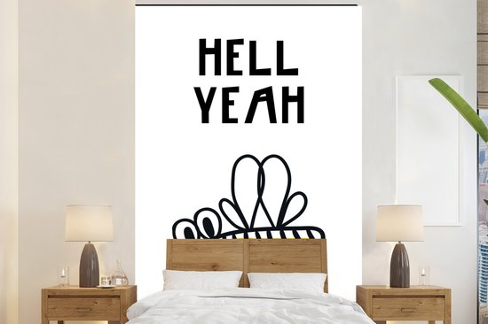 Illustration pour enfants avec la citation 'Hell yeah' et une abeille 155x240 cm