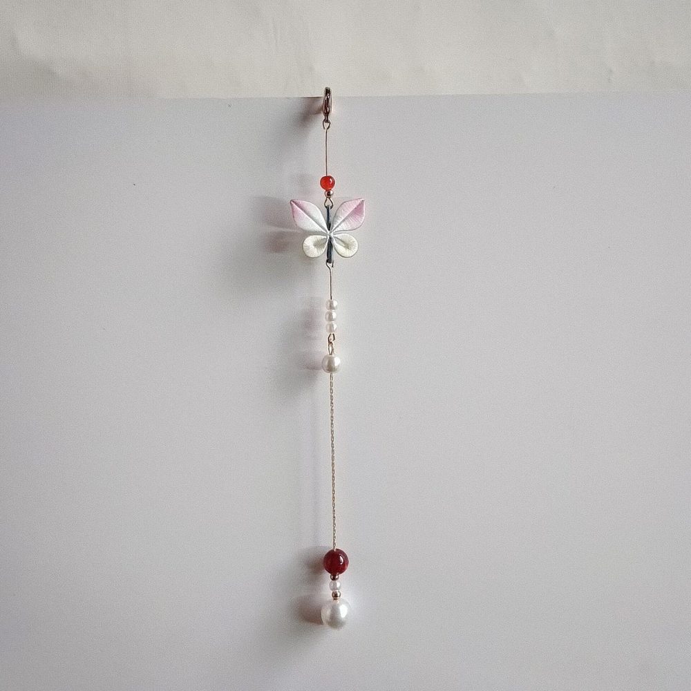 Handmade Chanhua Thread-Wrapped Butterfly Pendant - Elegant Tassel Hanging Ornament – Image 2