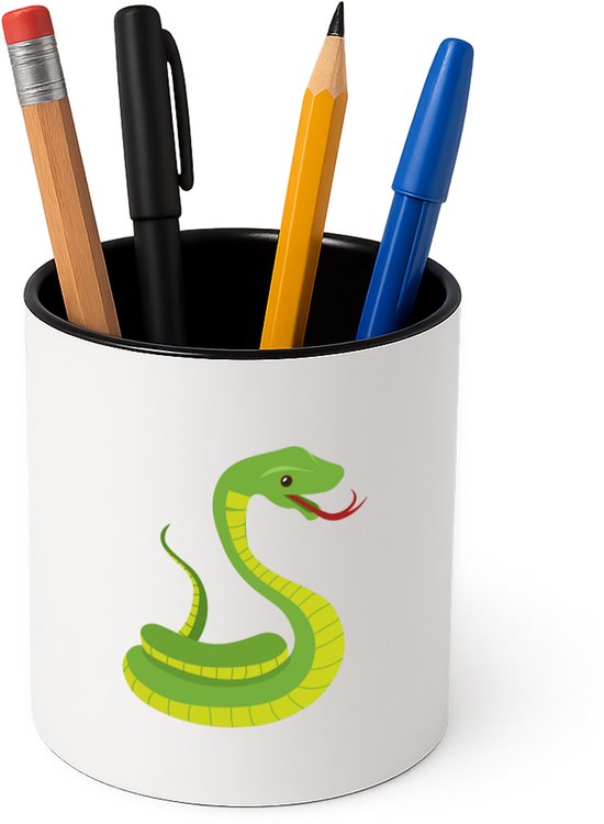Hacebo® - Porte-stylo Tuyaux - Serpent - Amoureux des Animaux - Porte-stylo - Reptiles - Zoo - Porte-stylo noir