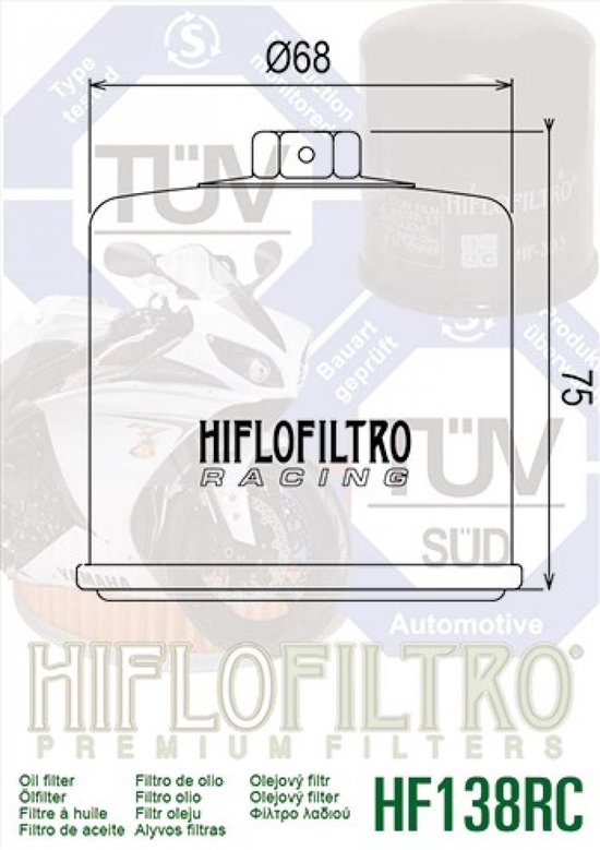 Filtre à huile Hiflofiltro pour Moto Suzuki 650 GSF Bandit 2005 à 2008 Neuf