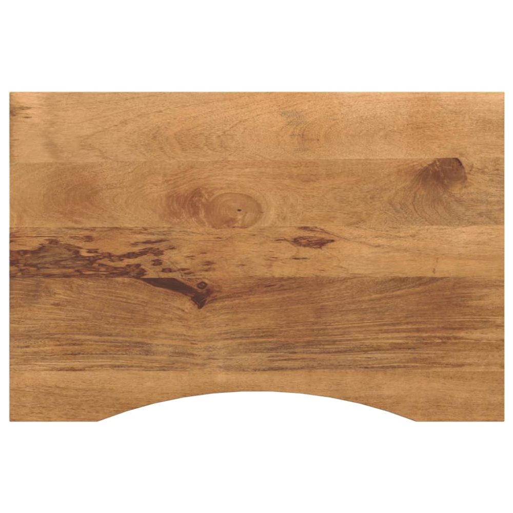 Desk Top with Curve 90x60x2.5 cm Solid Wood Rough Mango