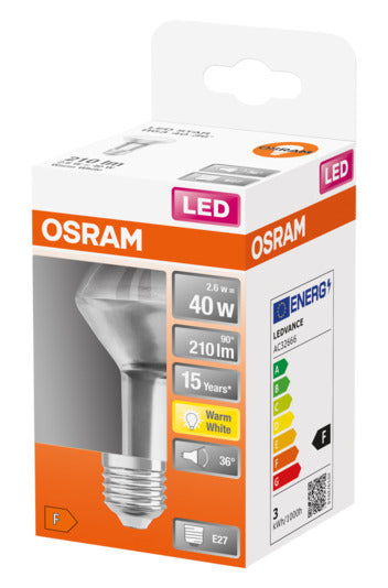 OSRAM LED-Lampe Star R63 E27 2.6W 210lm Warm White – Image 2
