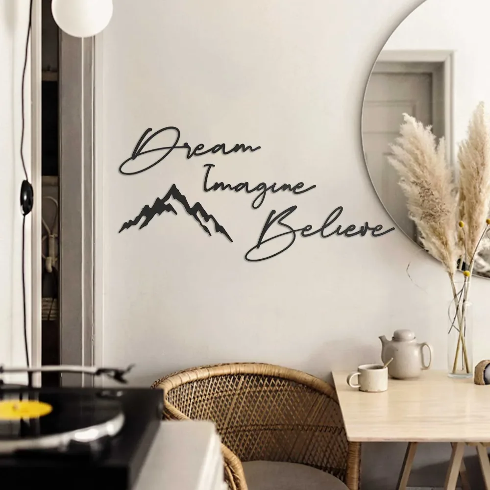 Dream & Imagine & Belive Wanddeko - Schwarz