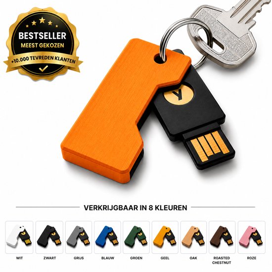 Housse YubiKey - Étui de protection pour clé de sécurité USB - Étui porte-clés à rabat - Support compact pour clé de sécurité - Housse de clé d'authentification USB résistante aux rayures - Idéal pour les voyages - Rouge