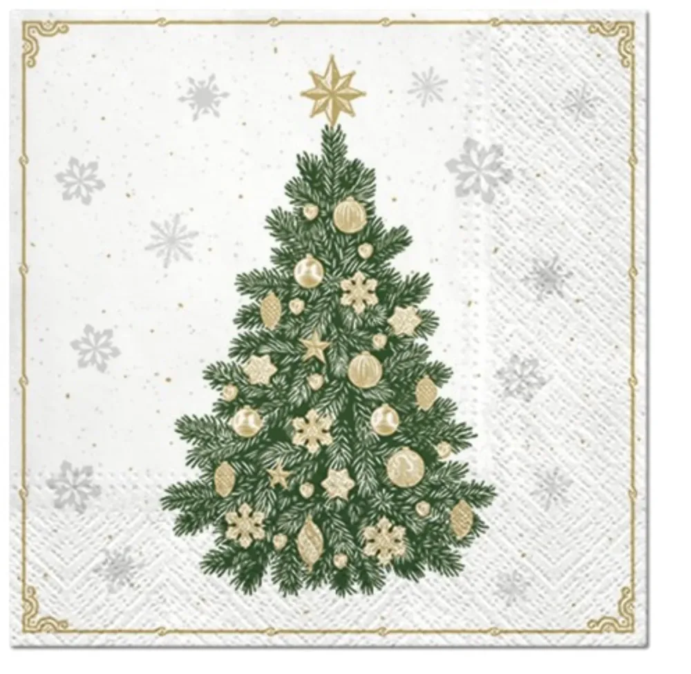 Servietten Lunch 20x Frosty Tree, 33x33 cm