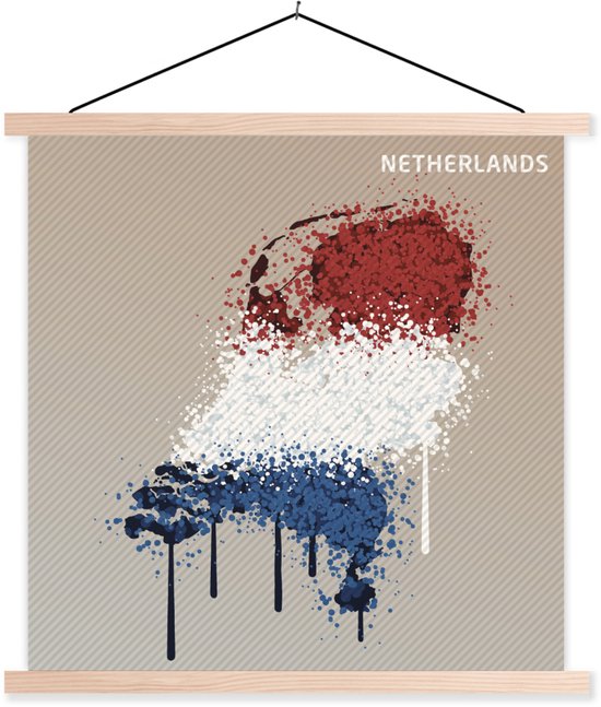 Illustration des Nederland aux couleurs du drapeau affiche école lattes plates vierges 40x40 cm - Tirage photo sur affiche textielposter (décoration murale salon / chambre)