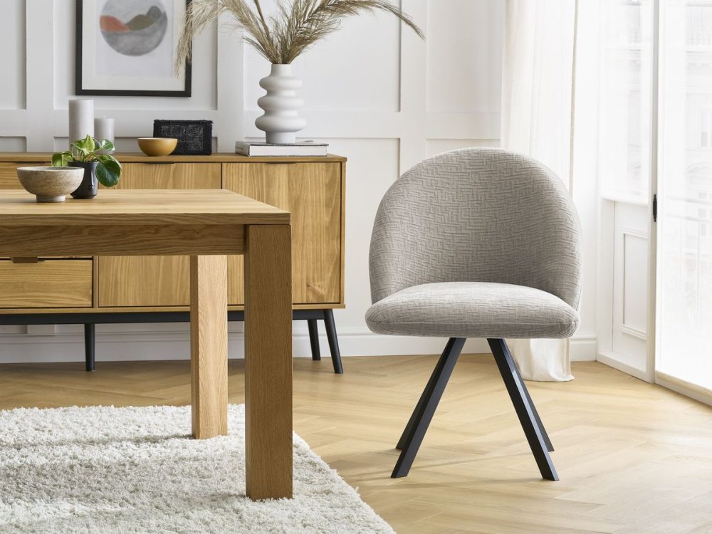 Chaise LALIE tissu texture et pieds etoile – Image 2