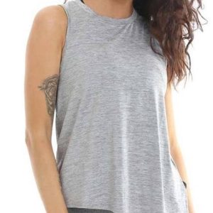 Haut à Hem incliné pour femme Gold’s Gym – Gris – L Haut à Hem incliné pour femme Gold’s Gym – Gris – L