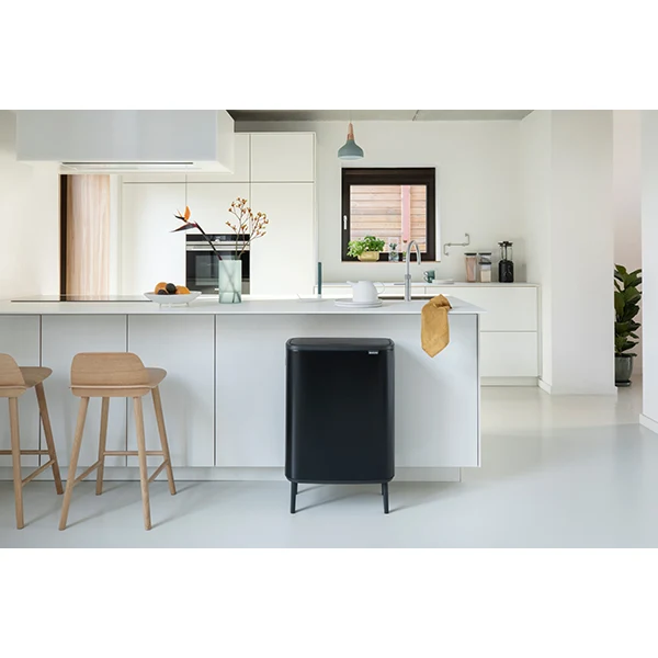 Poubelle rectangulaire avec 2 compartiments Bo Touch Bin Hi noire 60 L Brabantia – Image 2