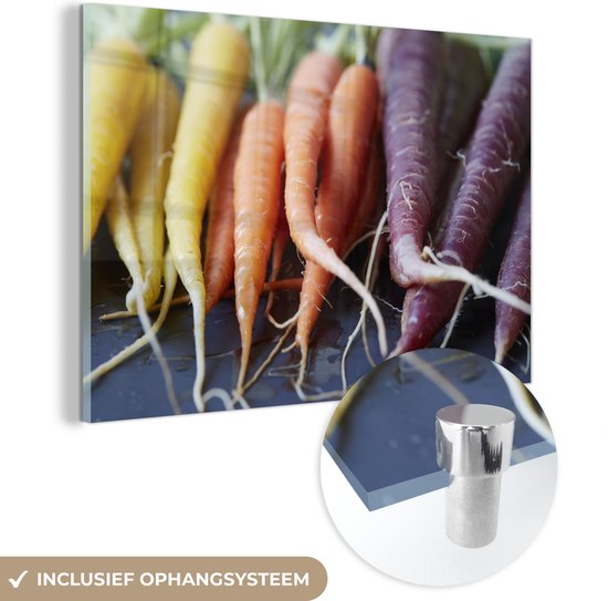 MuchoWow® Peinture sur verre 90x60 cm - Peinture sur verre acrylique - Le fond des racines colorées - Photo sur verre - Peintures