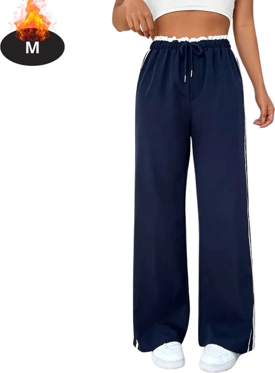 Pantalon d'entraînement pour femme Nivard - Pantalon de sport - Pantalon d'entraînement long - Survêtement - Vêtements de sport - Bleu marine - M