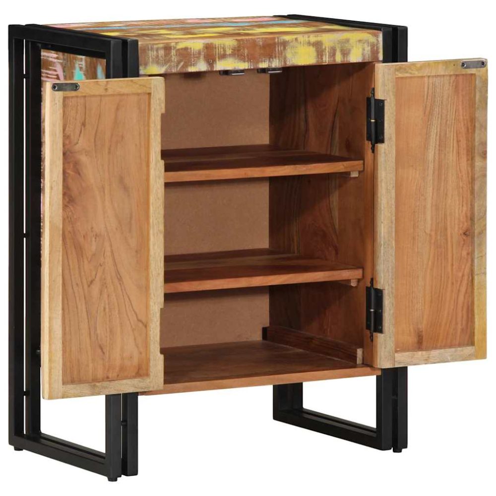 Shoe Cabinet Multicolour 56 x 35 x 70 cm Solid Reclaim wood – Image 2