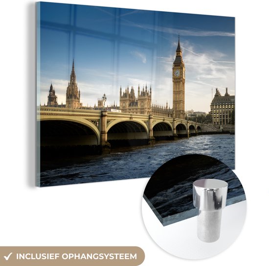 MuchoWow® Peinture sur Verre - Big Ben à Londres, Royaume-Uni - 150x100 cm - Peintures sur Verre Peintures - Photo sur Glas