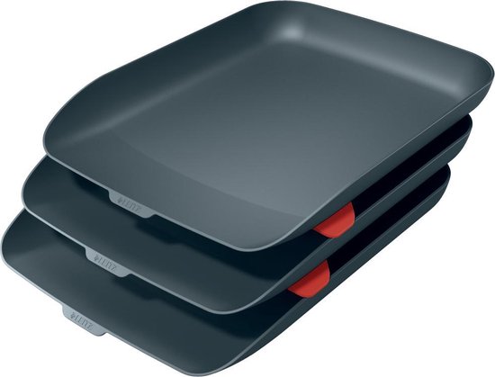 Leitz Cozy Set De 3 Bacs À Lettres - Bacs À Lettres Pour Les Corbeilles à courrier A4 Et C4 - Grijs Velours