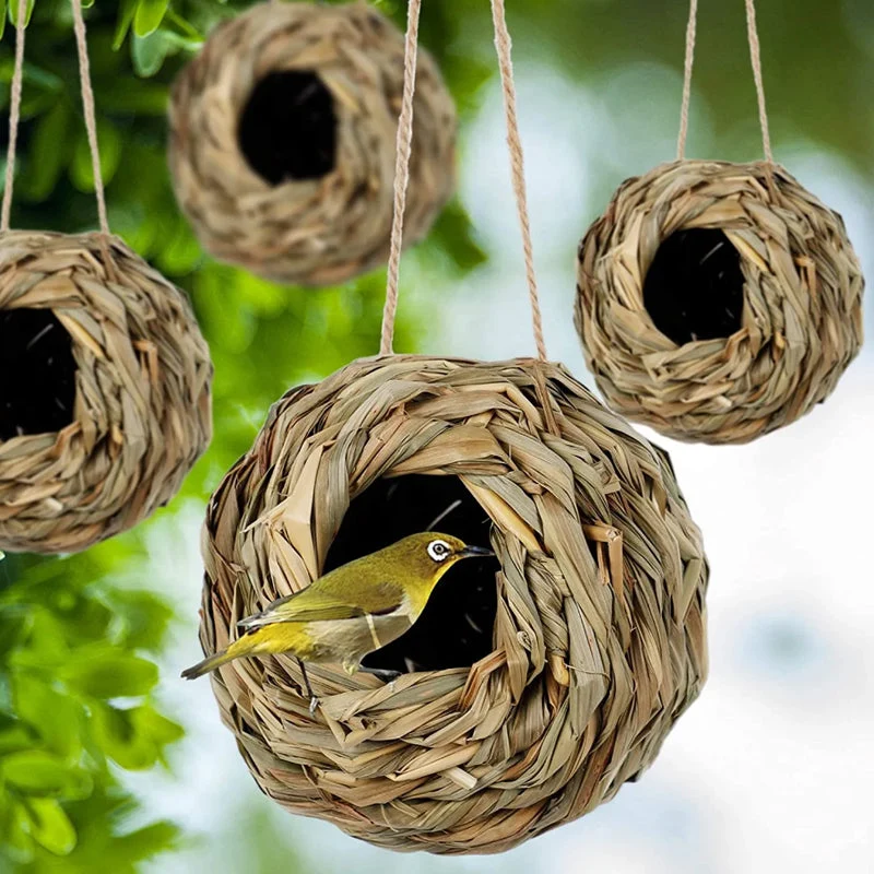 Nid d'oiseau sphérique en paille – Image 3