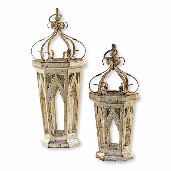 LOBERON Objet déco lot de 2 Morvant couleur argent vieilli