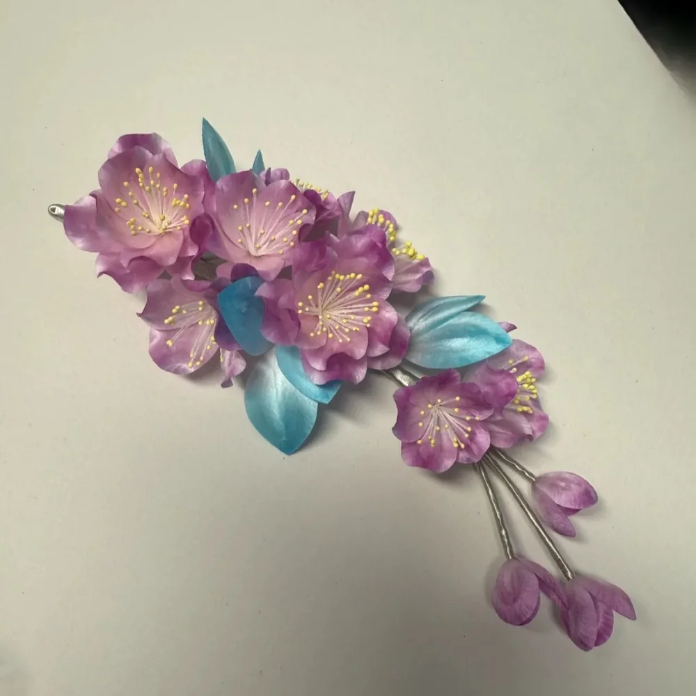 Handmade Ronghua Crabapple Hair Ornament | Luxury Silk Flower – Image 2
