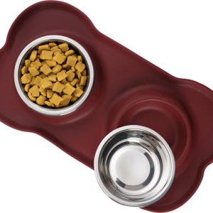 JAXY Mangeoires pour chat – Mangeoires pour chien – Mangeoires – Abreuvoir – Gamelles pour chat – Gamelles pour chat – Acier inoxydable – Siliconen alimentaire – Vin Rouge – Taille L JAXY Mangeoires pour chat – Mangeoires pour chien – Mangeoires – Abreuvoir – Gamelles pour chat – Gamelles pour chat – Acier inoxydable – Siliconen alimentaire – Vin Rouge – Taille L