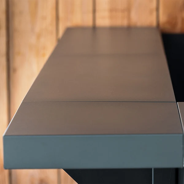 Modulo comptoir d'angle avec plateau et cornière gris cargo ENO – Image 2
