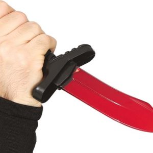 Fiestas Guirca – Couteau en plastique avec du sang – 25 cm – 1 pièce