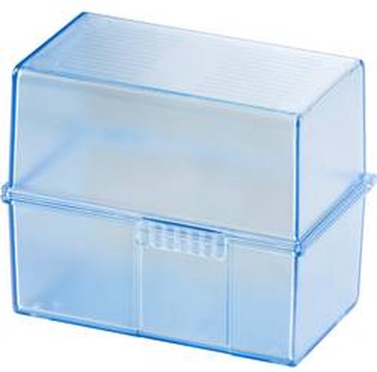 HAN DIN A8 979-64 Boîte à fiches translucide, bleu nombre maximum de cartes: 200 cartes A8 horizontal avec 100 cartes l